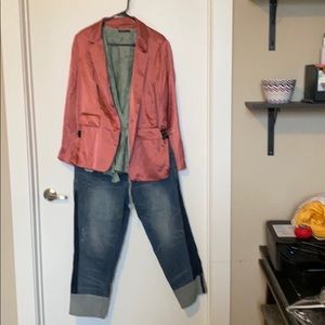 Loft Satin One-Button Blazer